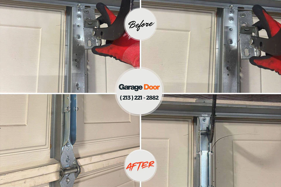 Before and after: garage door repair South Monroe, MI